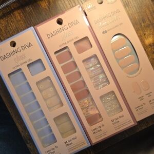 3 Pack Dashing Diva Gel Nail Strips! After Glow, Down Down Daisy & Aristocrat!